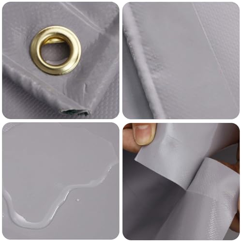 4m x 8m Grey Waterproof Poly Tarp with Grommets J679