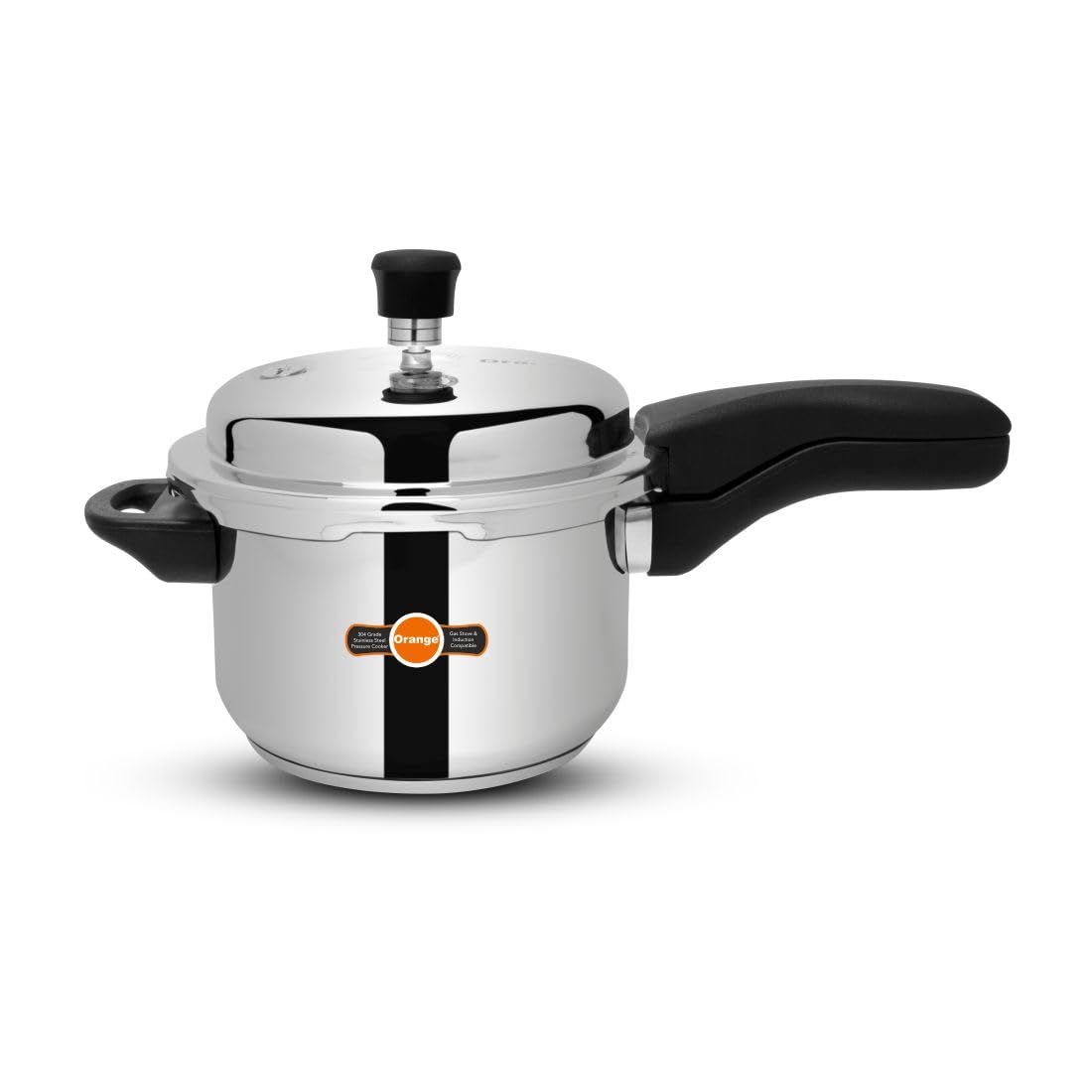 Orange Triply Stainless Steel Pressure Cooker 3L Q924109