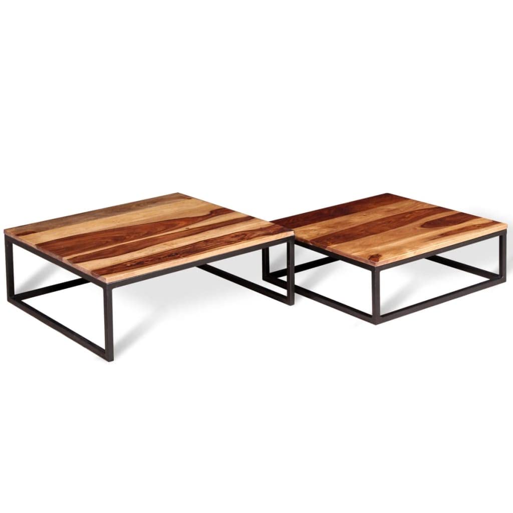 Solid Sheesham Wood Nesting Coffee Table Set X398709