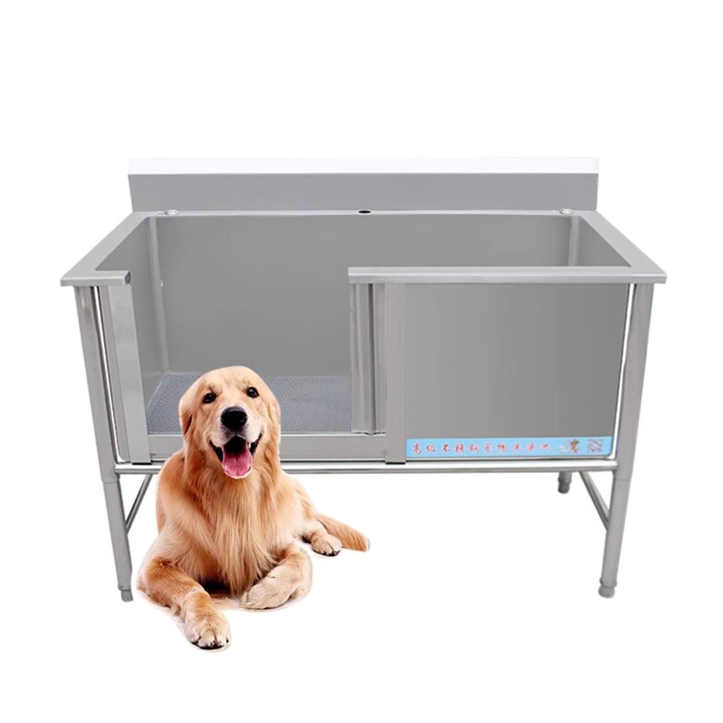 Stainless Steel Dog Grooming Tub with Sliding Door P432182