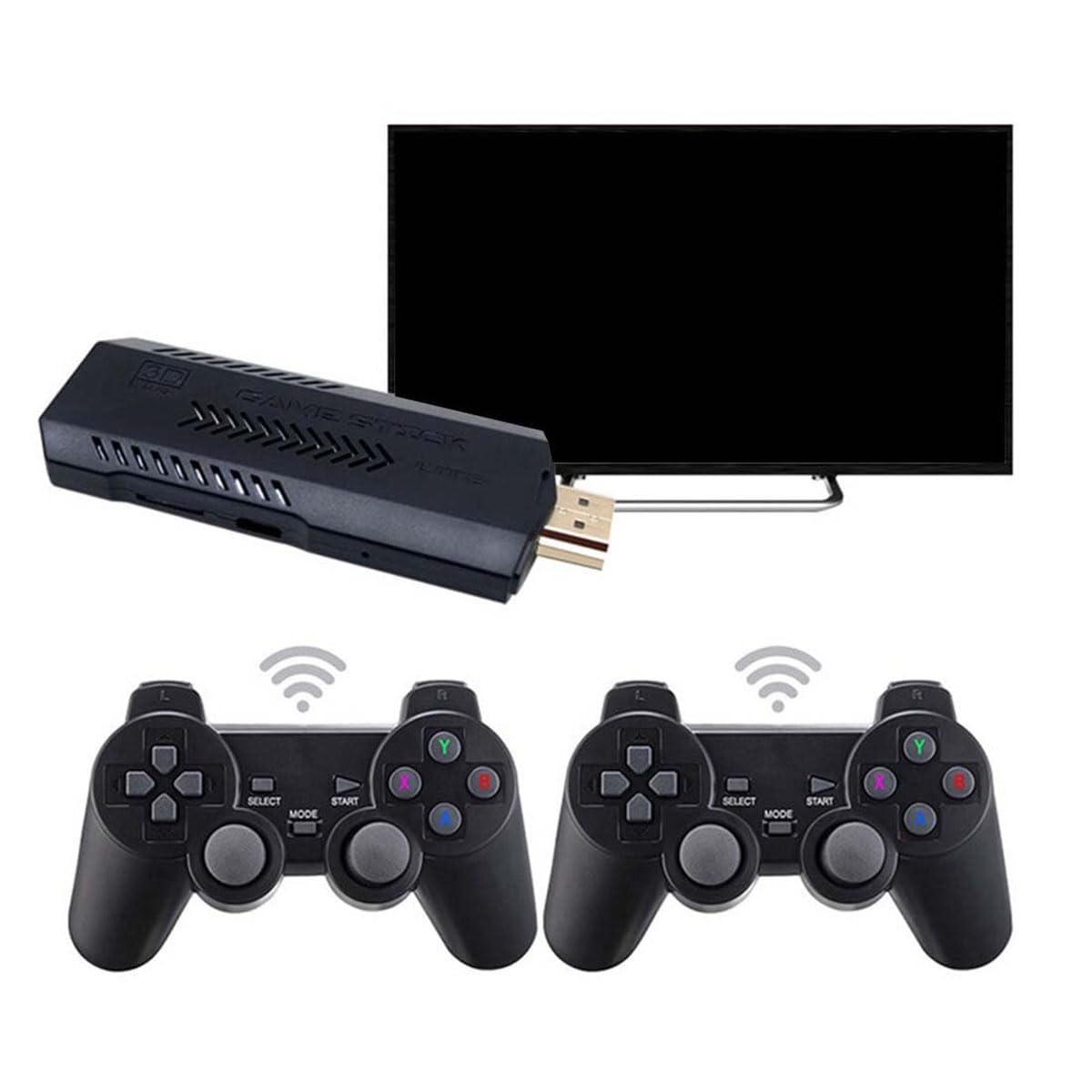 4K Retro Game Stick with 2 Wireless Controllers 64GB H640755