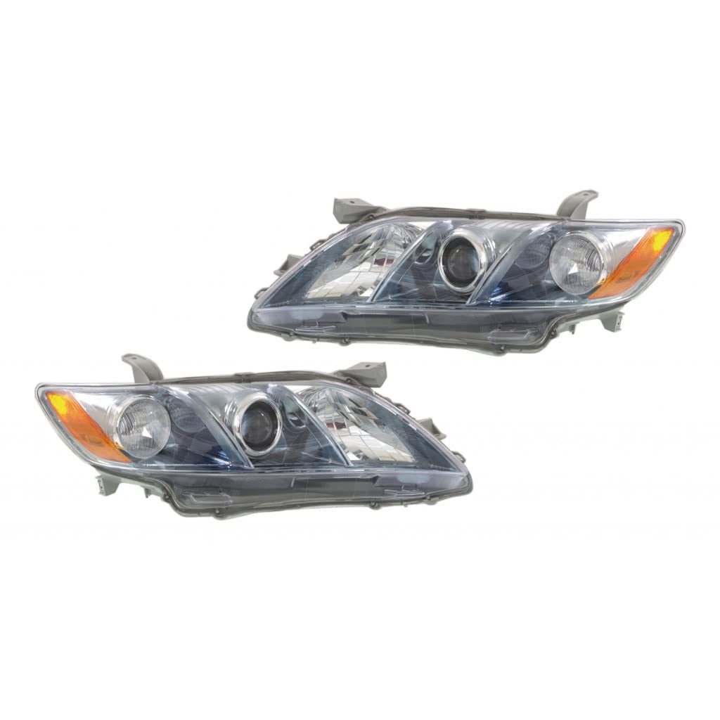 Toyota Camry Hybrid Headlight Unit 2007-2009 Pair Driver and Passenger Side Replacement H5419