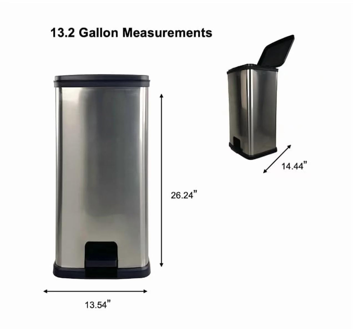 13 Gal Stainless Silver Step Trash Can L86467