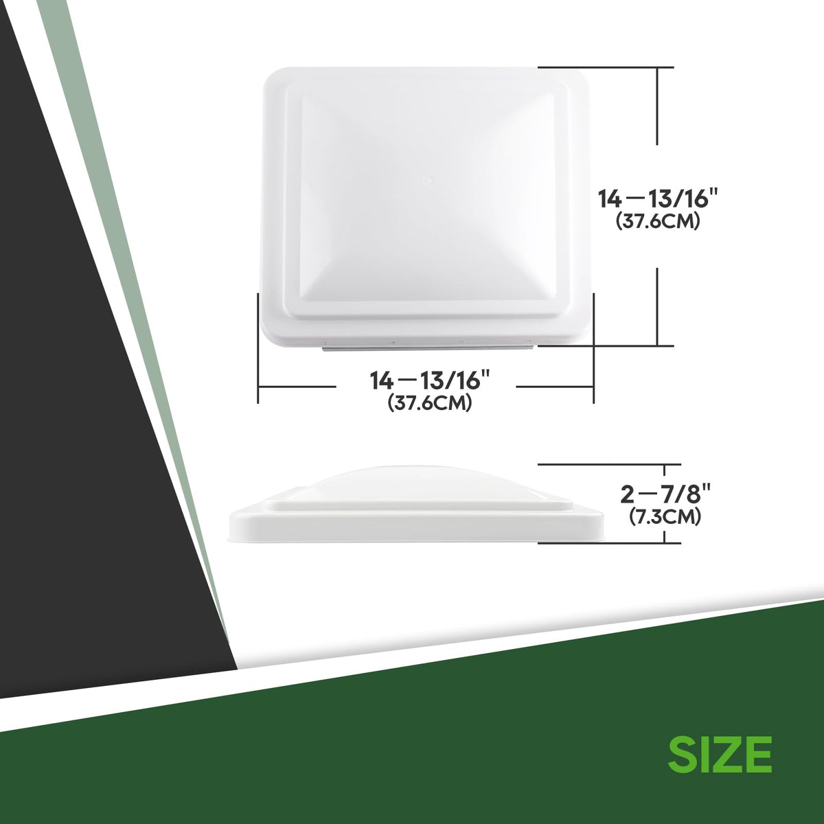2 Pack 14 Inch White RV Roof Vent Cover Q366