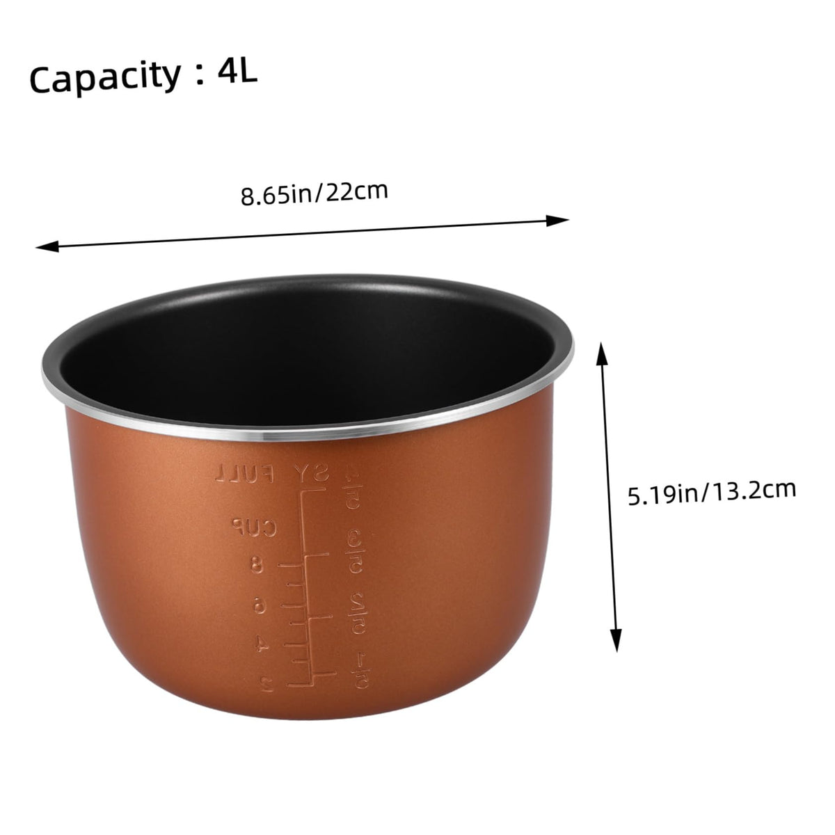 Non Stick Electric Cooker Inner Pot Aluminum Alloy Brown R190045
