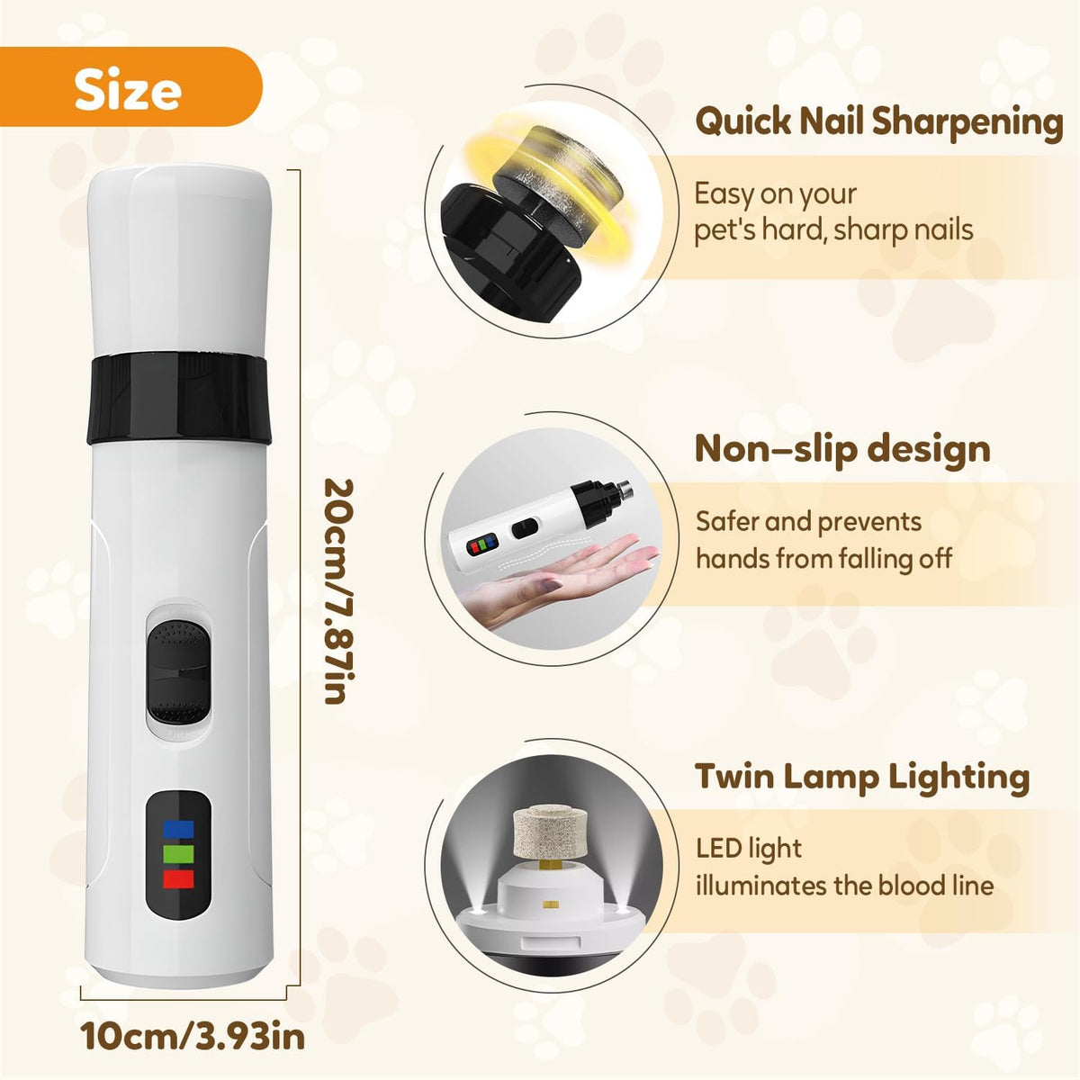 Dog Nail Trimmer with Replacement Grinding Heads Z42053