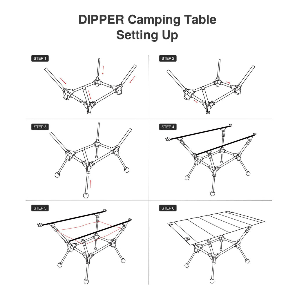 Lightweight Portable Folding Camping Table with Mesh Storage Net L485
