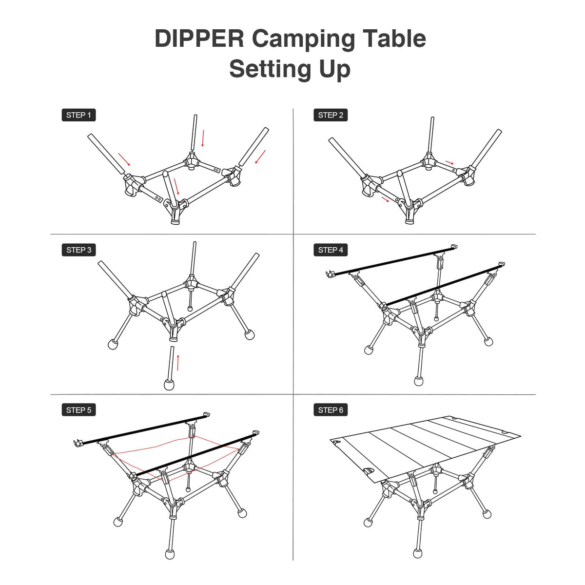 Lightweight Portable Folding Camping Table with Mesh Storage Net L485