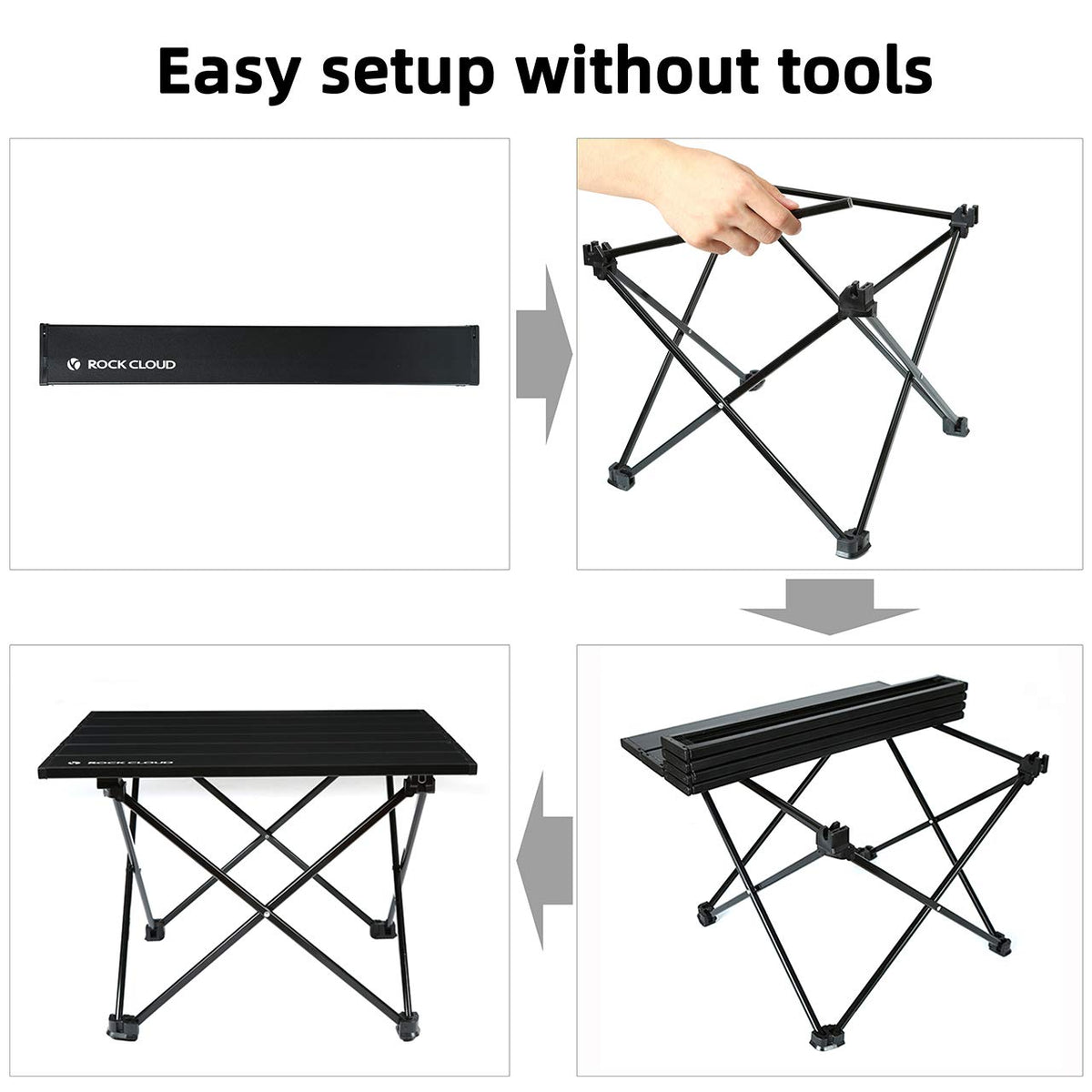Portable Aluminum Folding Camping Table Black J1555