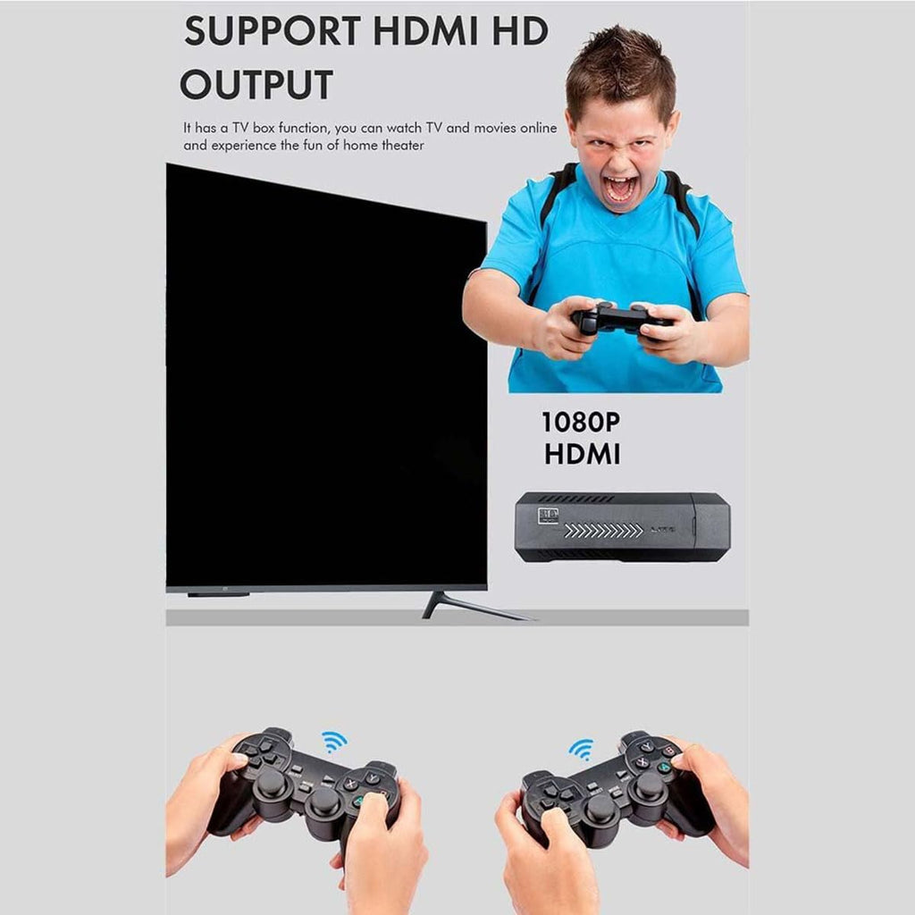 4K Retro Game Stick with 2 Wireless Controllers 64GB H640755