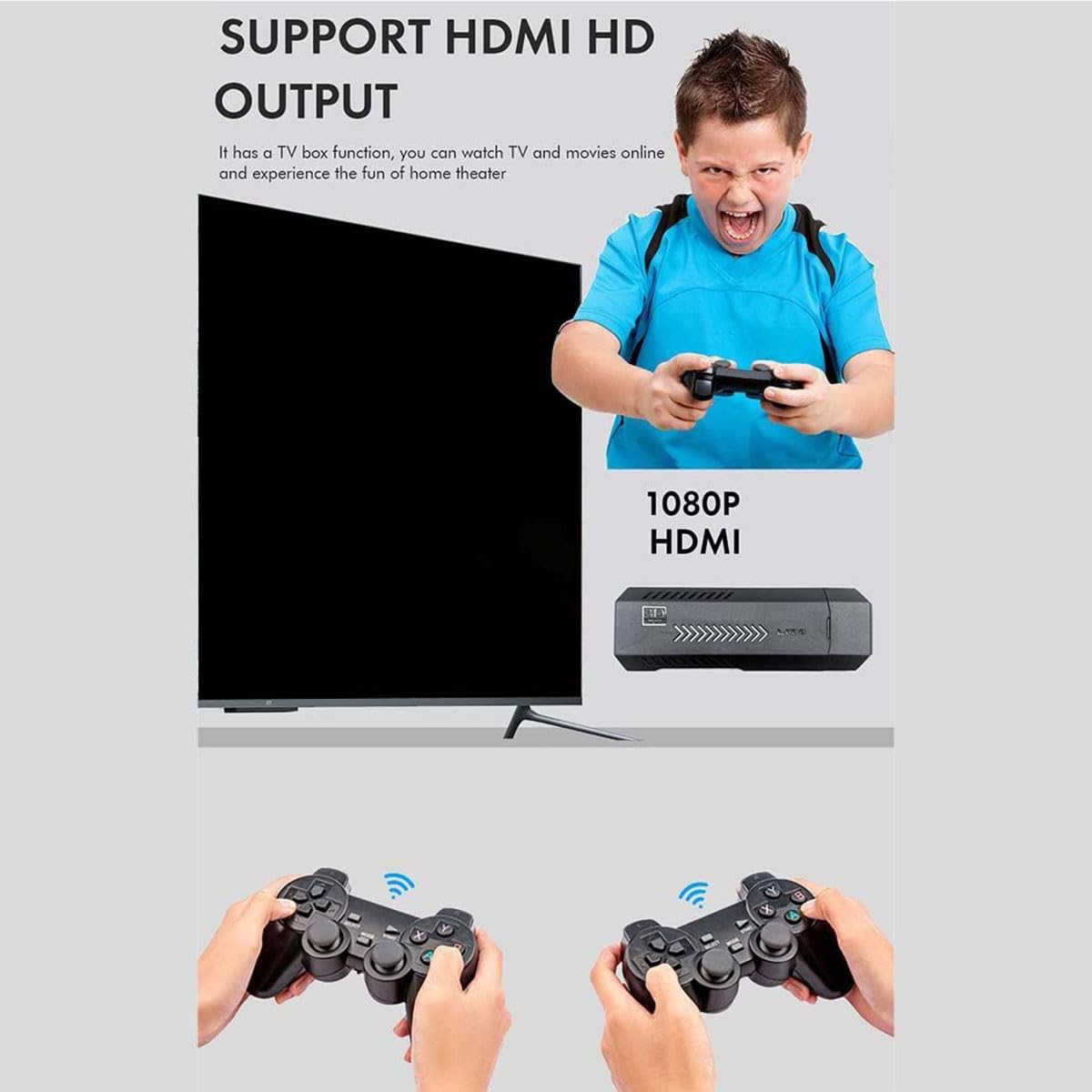 4K Retro Game Stick with 2 Wireless Controllers 64GB H640755