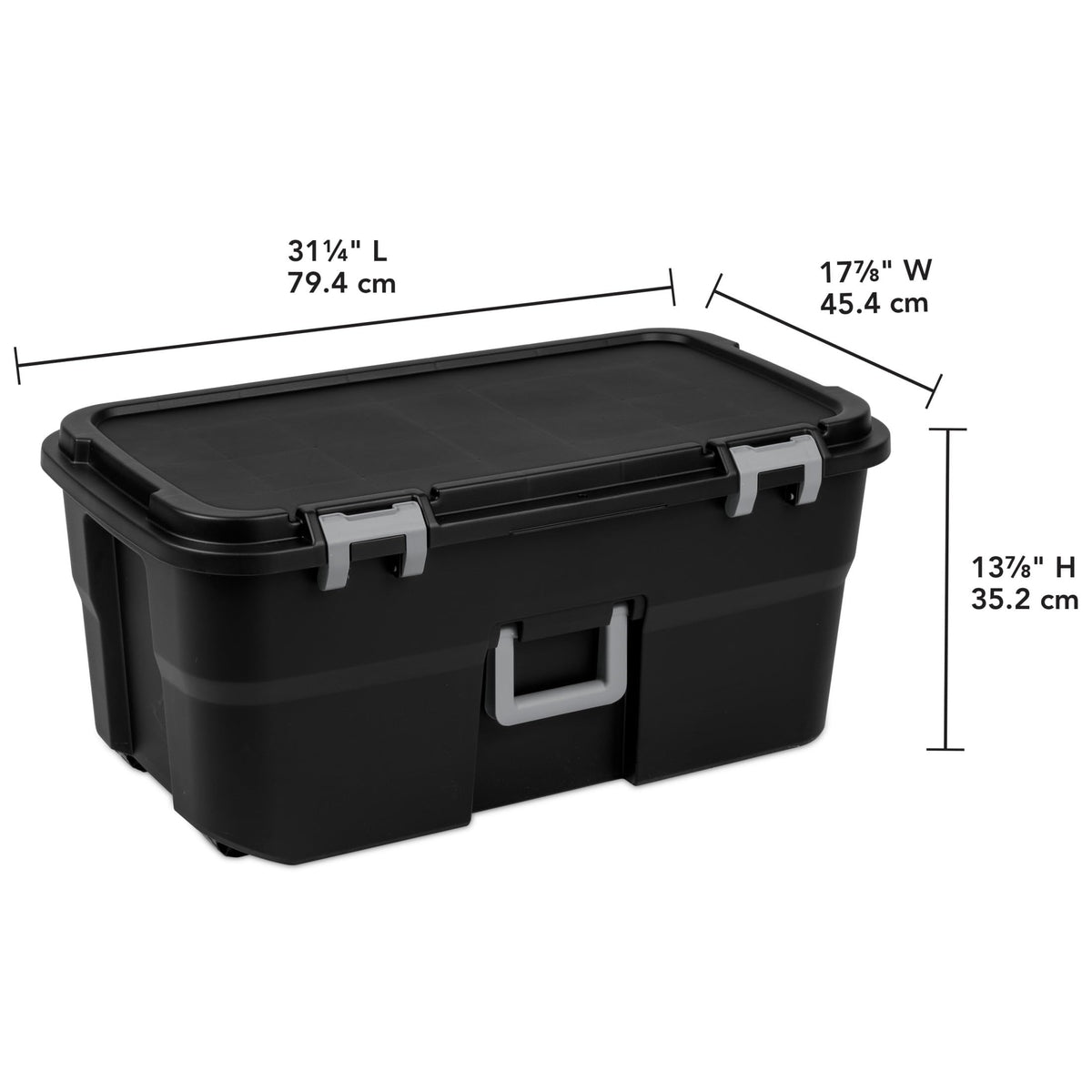 Black 22Gal Wheeled Lockable Storage Footlocker Z728