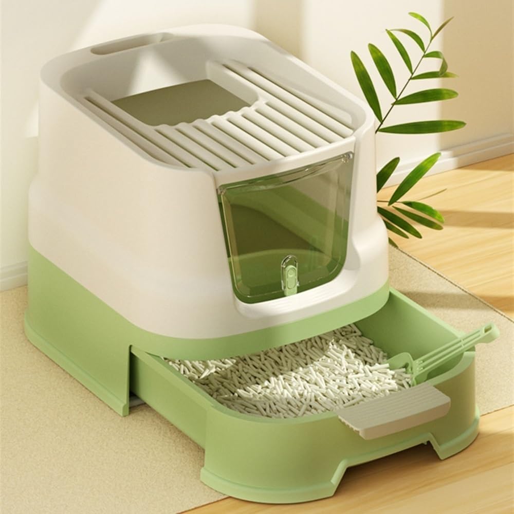 Enclosed Top-Entry Cat Litter Box with Scoop G8348