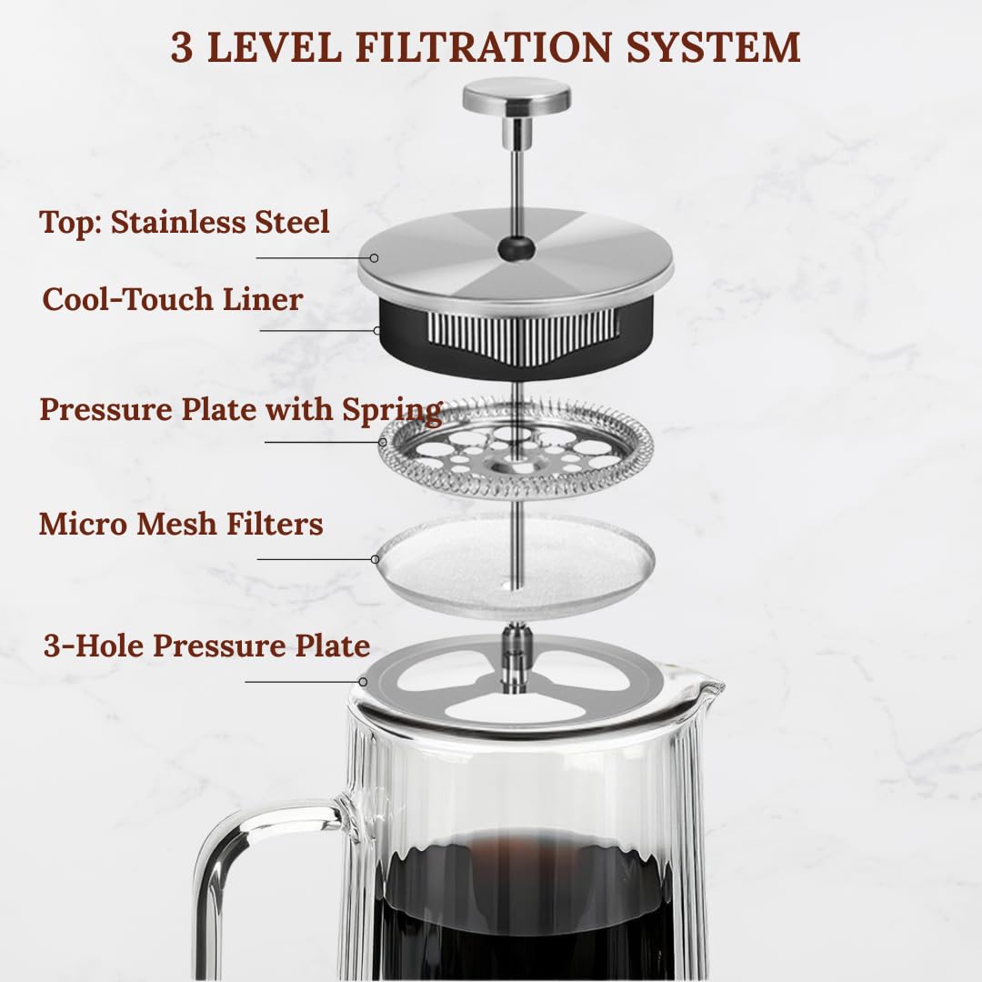 Glass French Press Coffee Maker 34oz B3439