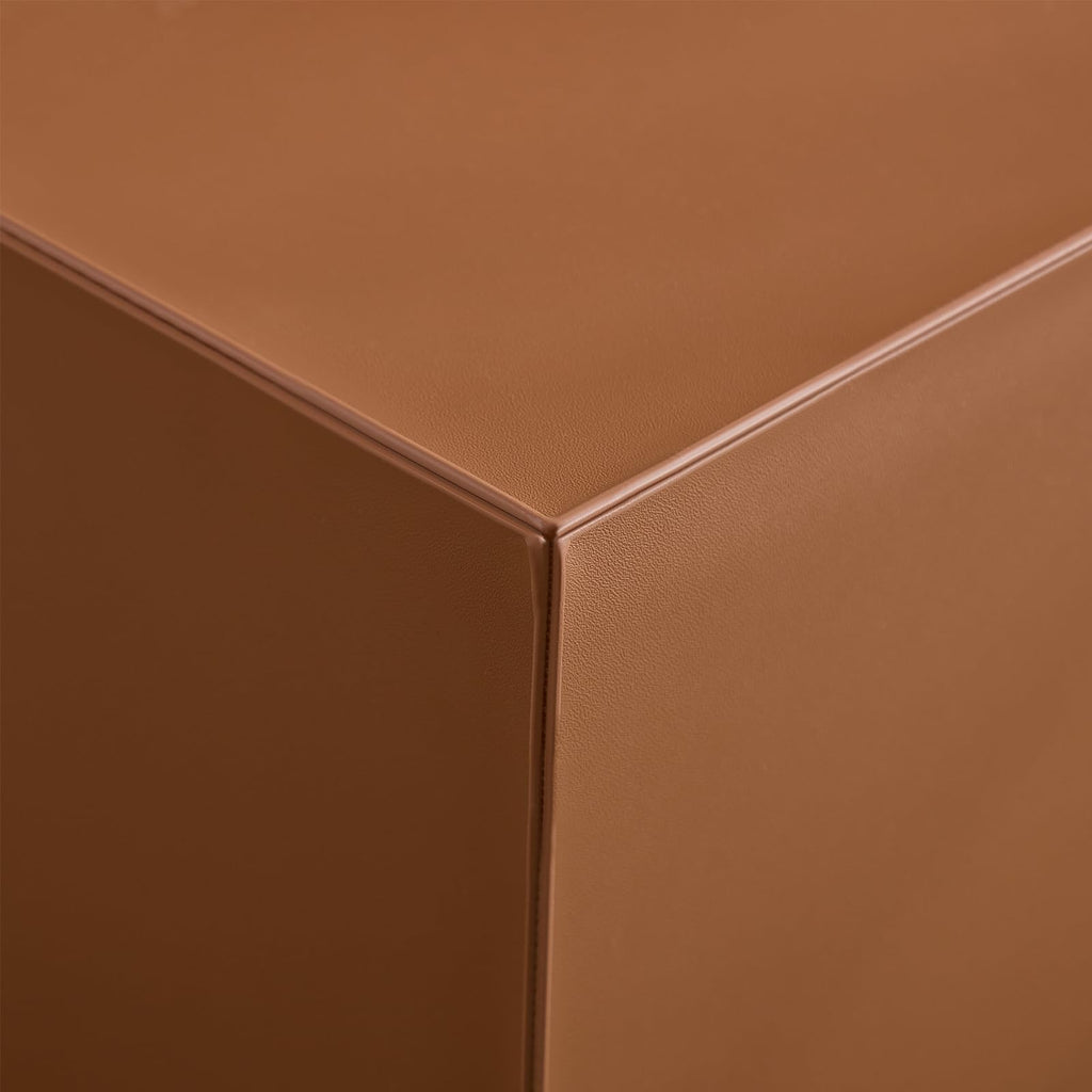 Brown MDF Leather Accent Table N185025