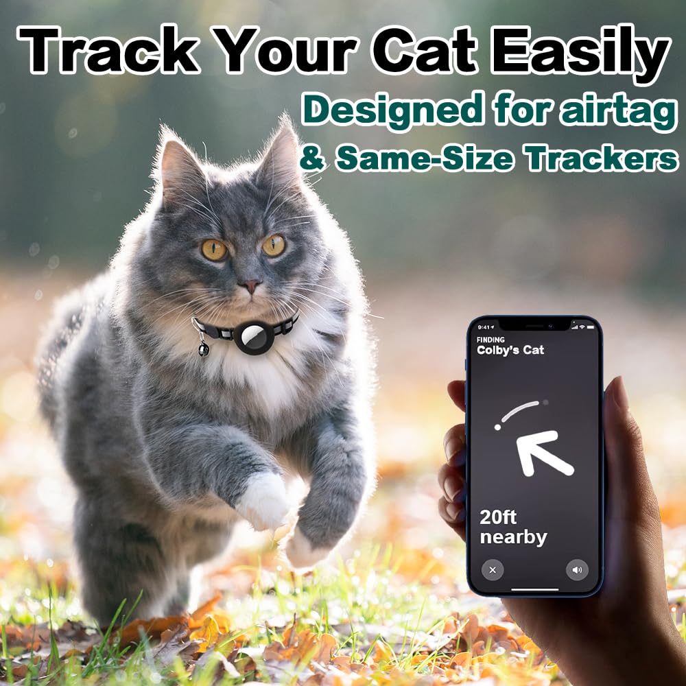 Breakaway Reflective Cat Collar with Air Tag Holder C7533