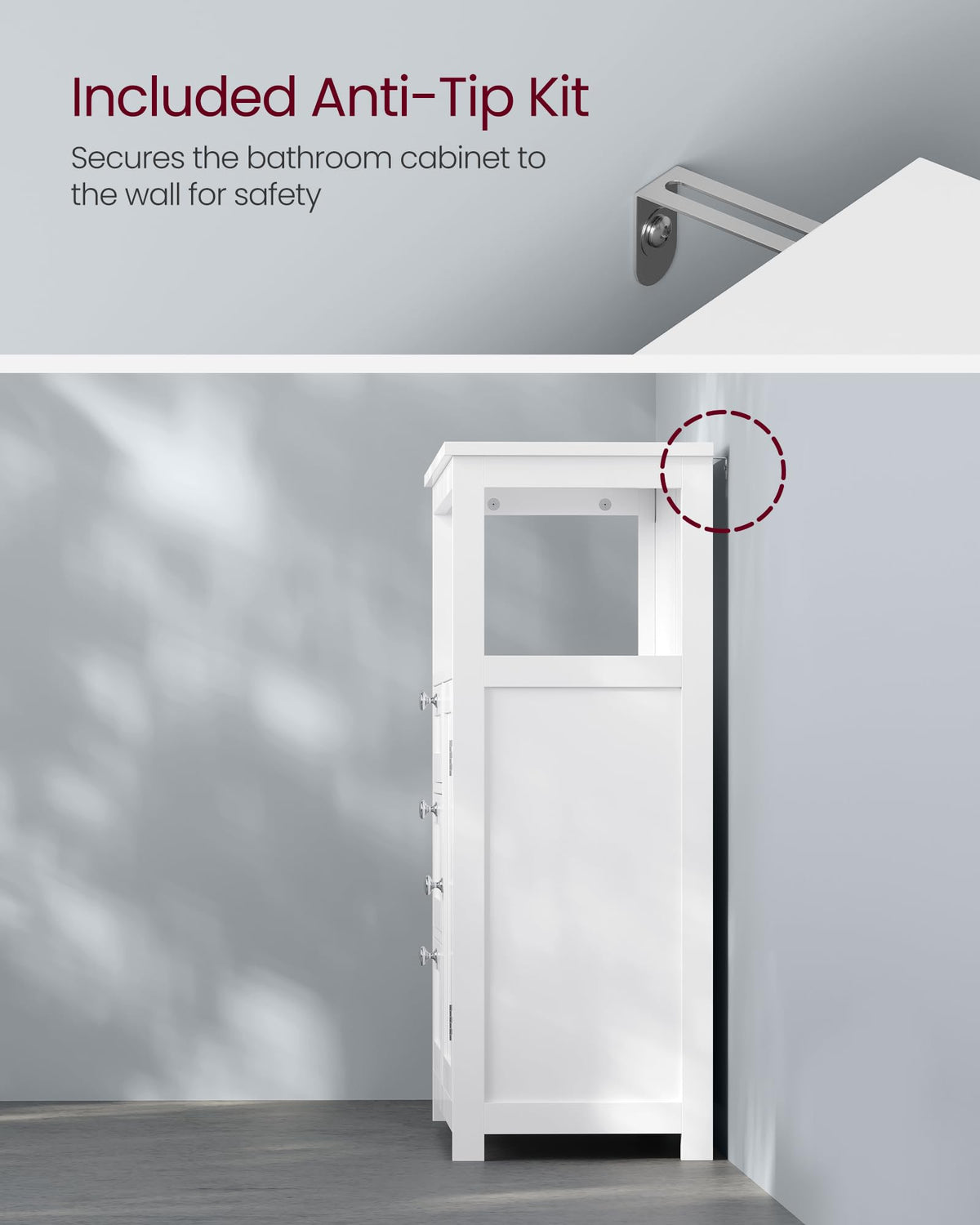 Bathroom Storage Cabinet with 3 Drawers D967946