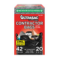 42 Gallon 120 Pack Black Heavy Duty Contractor Bags Y449287