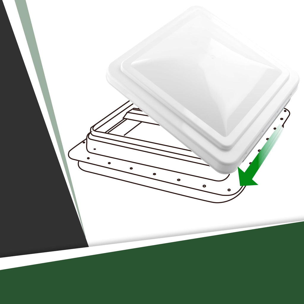 2 Pack 14 Inch White RV Roof Vent Cover Q366
