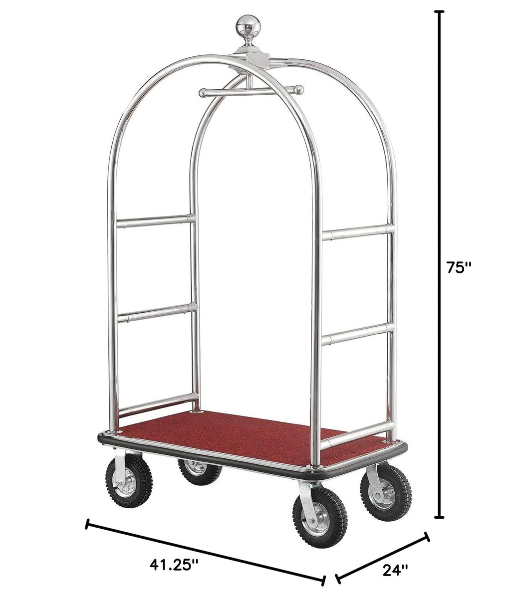 Silver Stainless Steel Bellman Cart Q8269