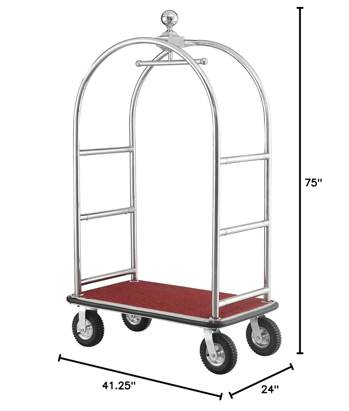 Silver Stainless Steel Bellman Cart Q8269