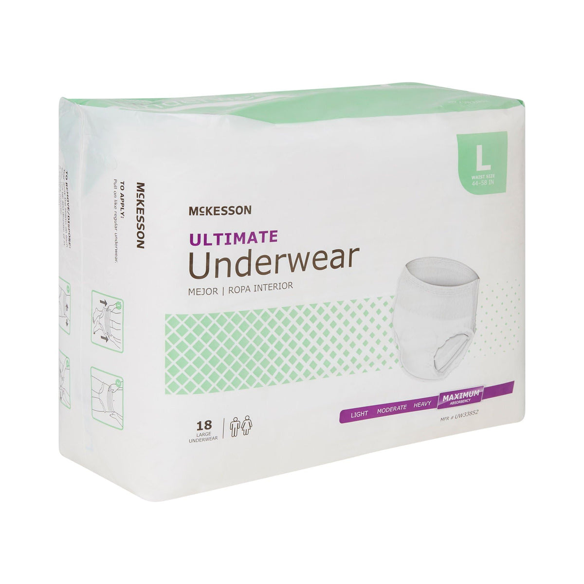 Adult Incontinence Underwear, Large, 72 ct D9281