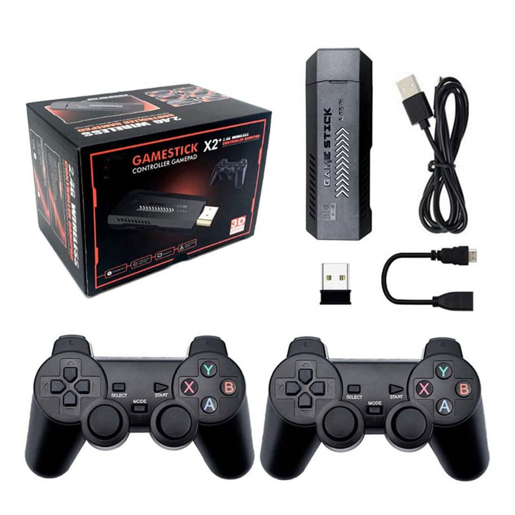 4K Retro Game Stick with 2 Wireless Controllers 64GB H640755