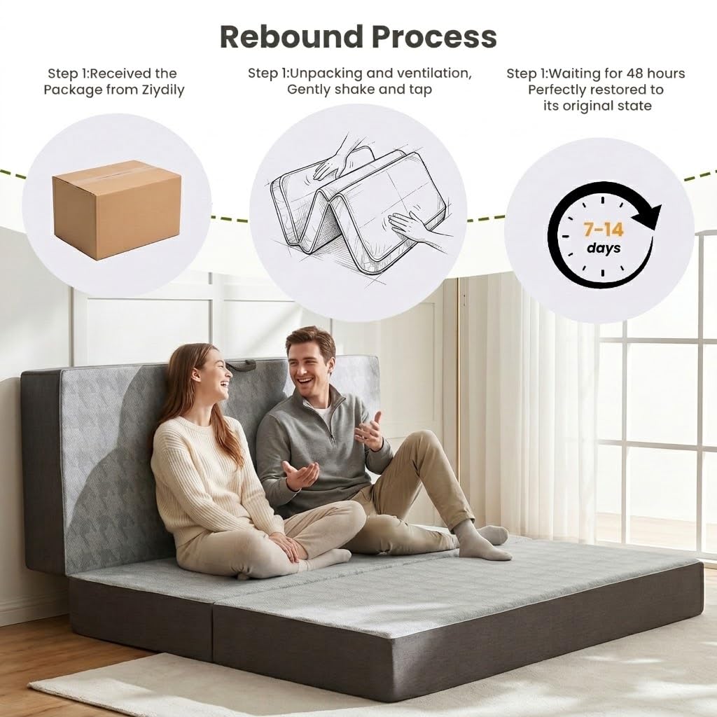 6" Trifold Full Size Memory Foam Mattress S741513