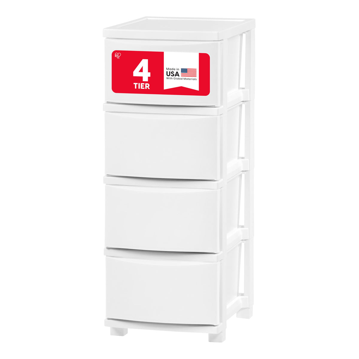 White 4 Drawer Slim Narrow Storage Organizer E923