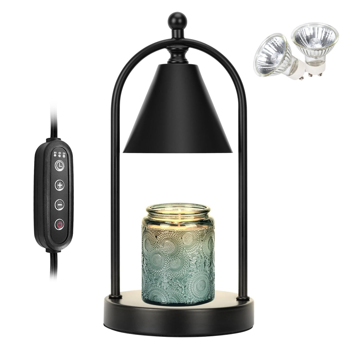 Black Candle Warmer Lamp with Timer S88740