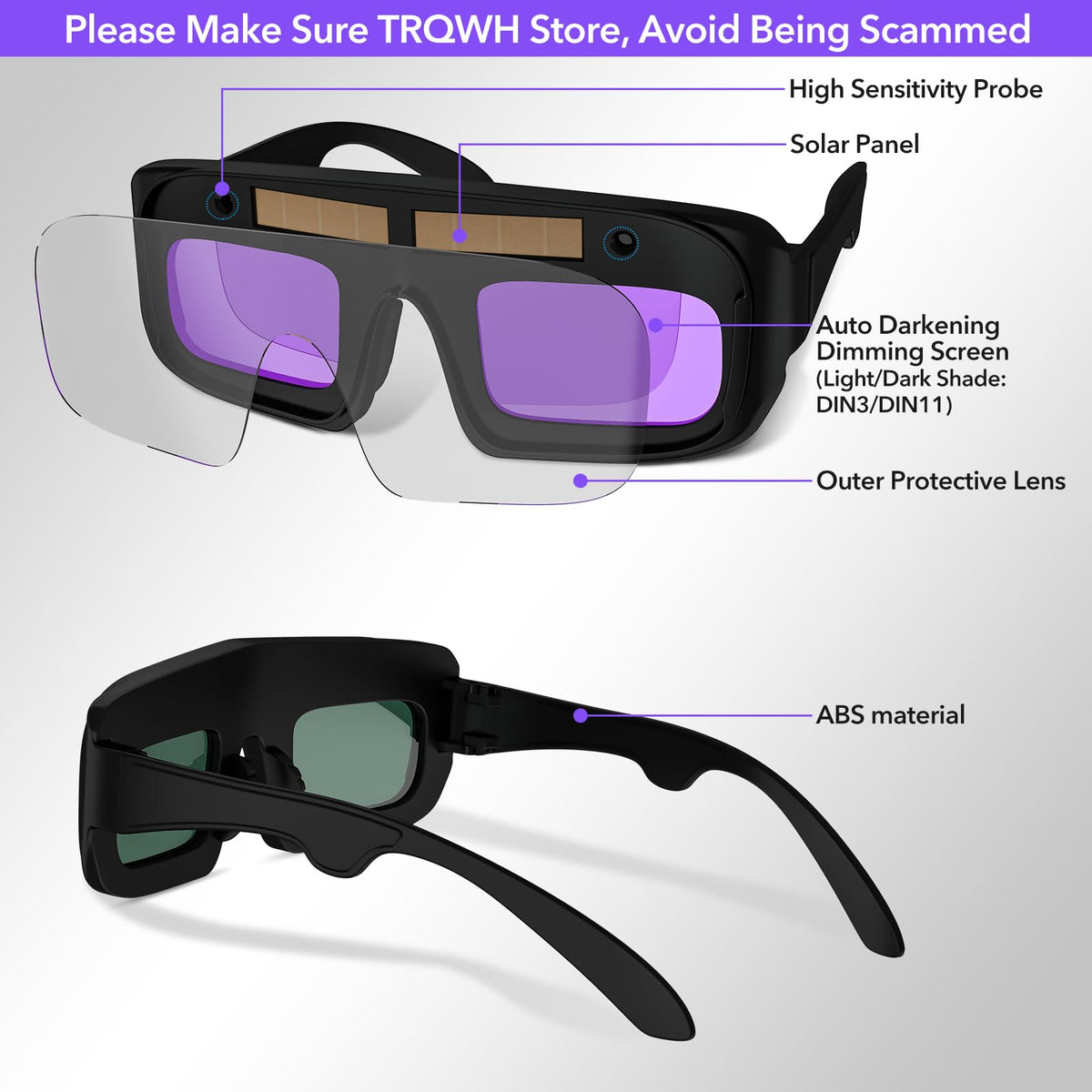 Auto Darkening Welding Glasses X83666