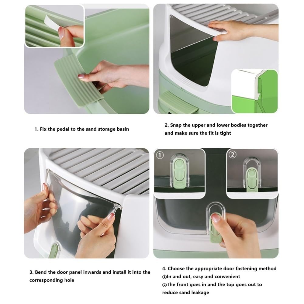 Enclosed Top-Entry Cat Litter Box with Scoop G8348