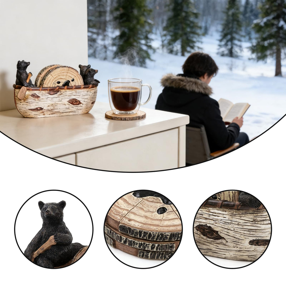 Wooden Drink Coasters Set of 6 Y6729