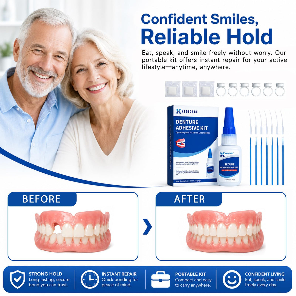 Denture Adhesive Kit 1oz Q3897