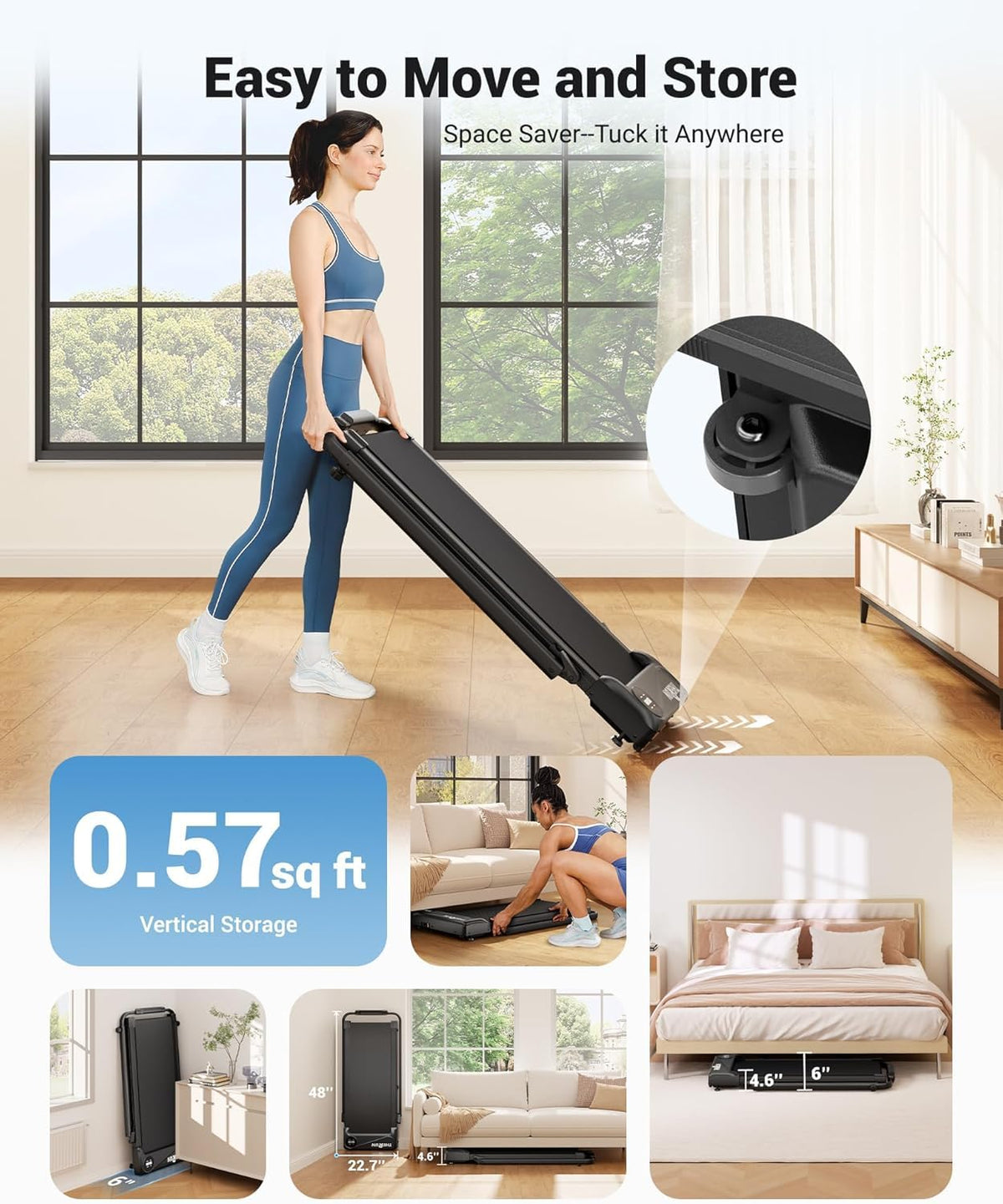2 in 1 Under Desk Portable Treadmill H619