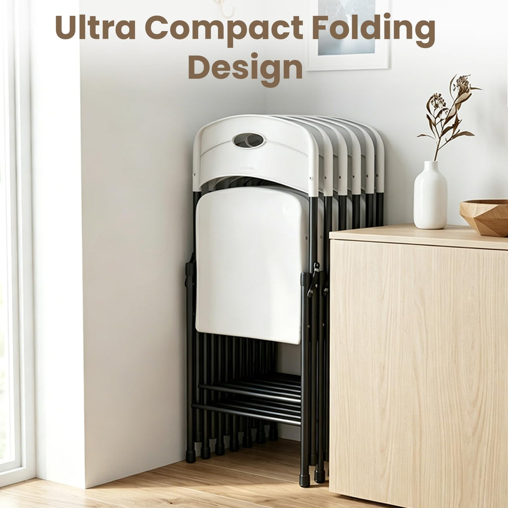 White 6 Pack Heavy Duty Folding Chairs X571