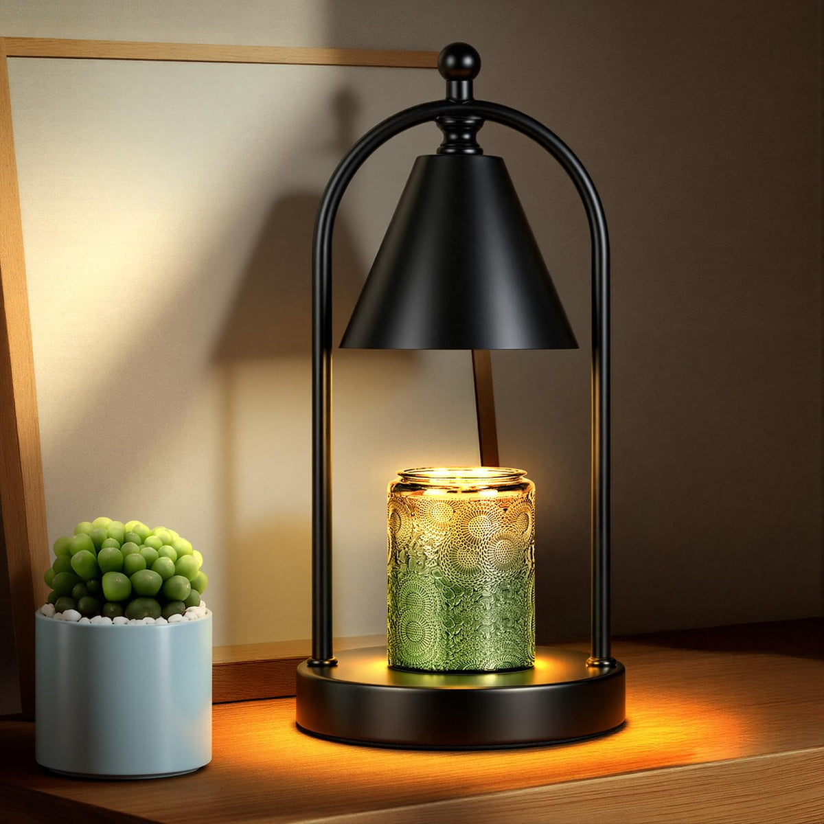 Black Candle Warmer Lamp with Timer S88740
