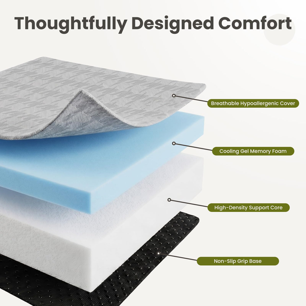 6" Trifold Full Size Memory Foam Mattress S741513