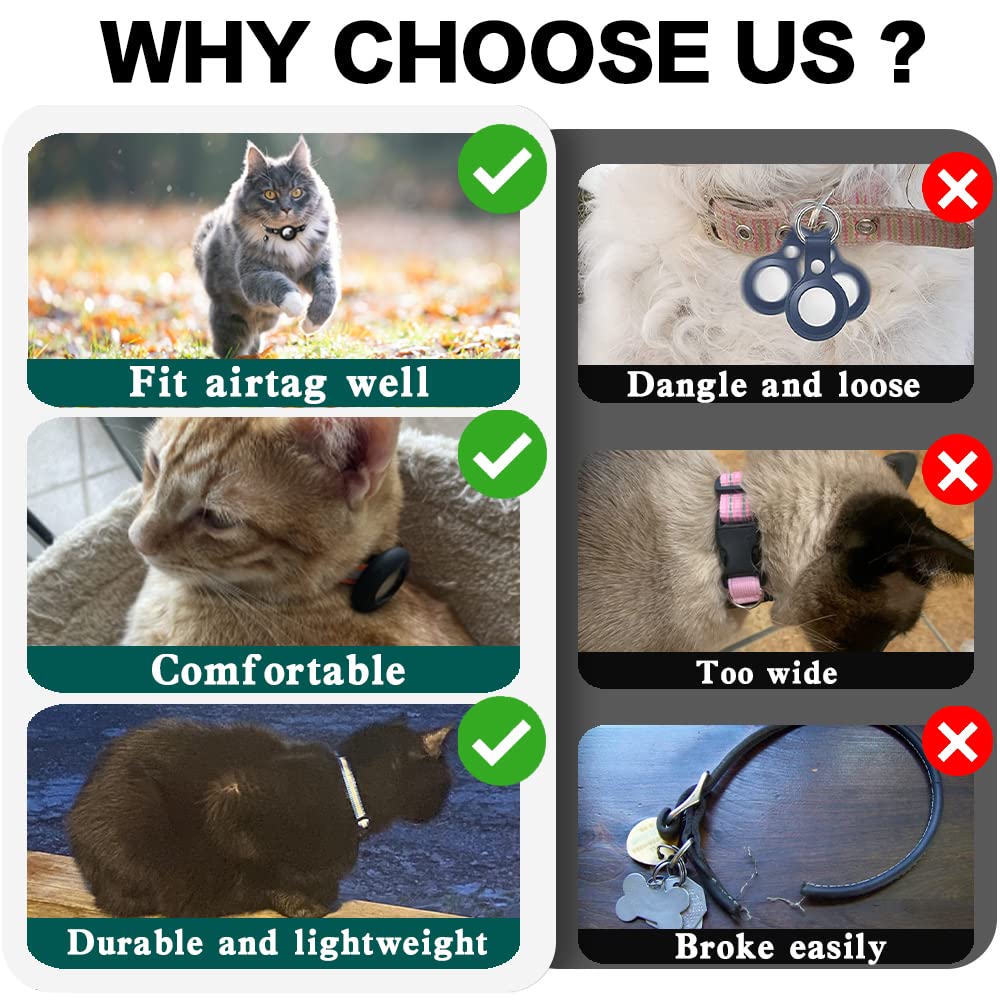 Breakaway Reflective Cat Collar with Air Tag Holder C7533