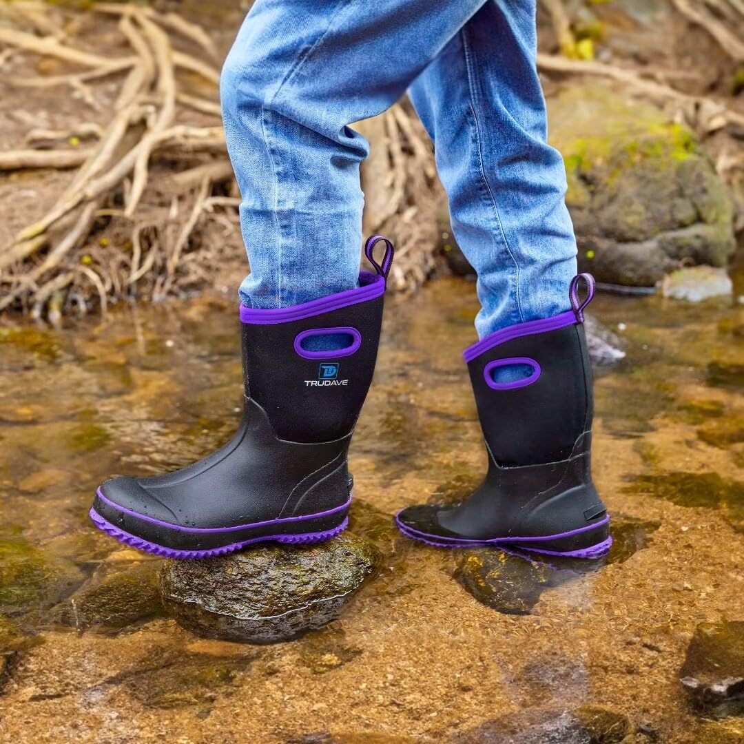 Mid Calf Waterproof Neoprene Insulated Rubber Boots X2749