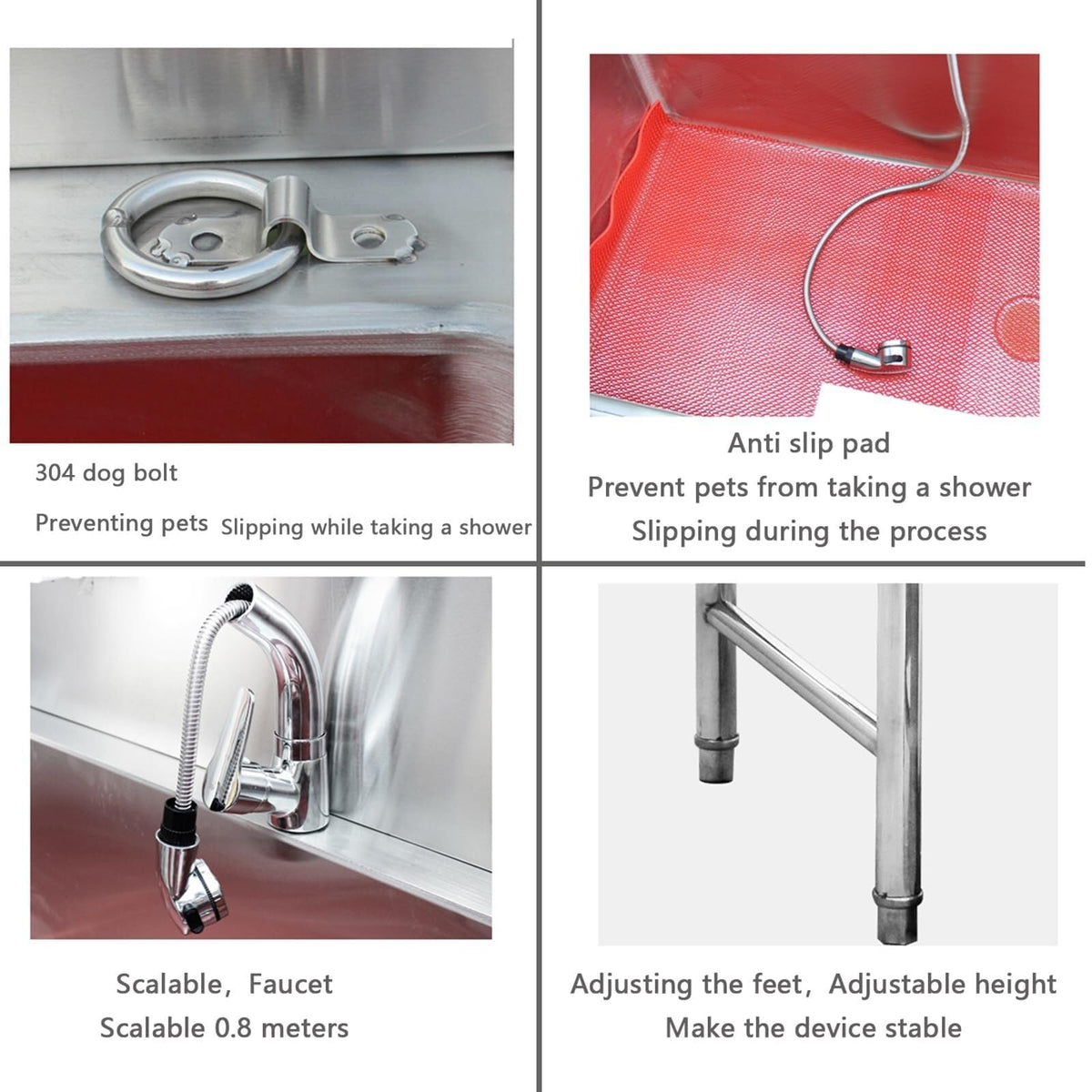 Stainless Steel Dog Grooming Tub with Sliding Door P432182