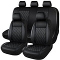 Faux Leather Car Seat Covers Full Set 5-Seat Black Y773