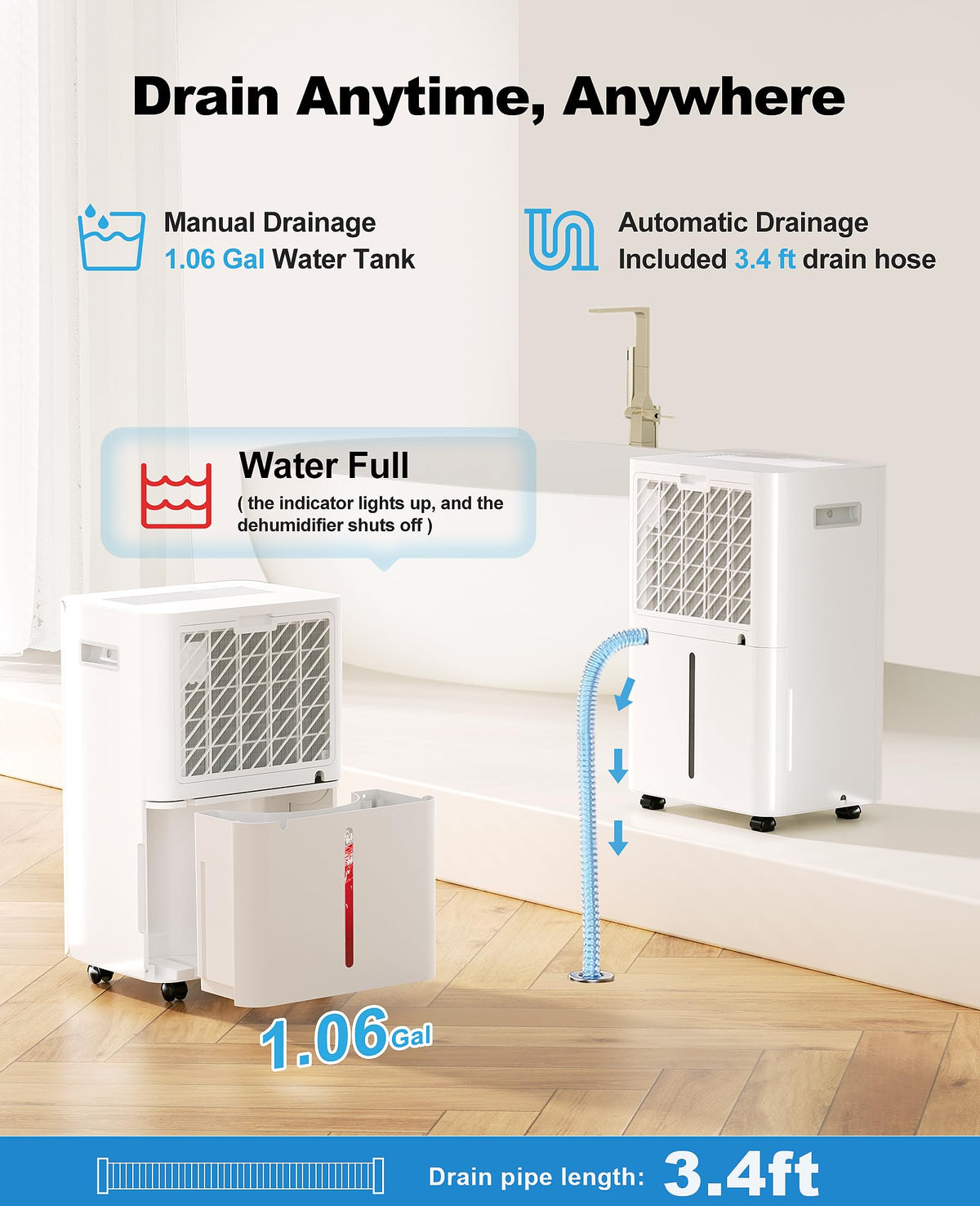 50 Pint Dehumidifier with Continuous Drain T528