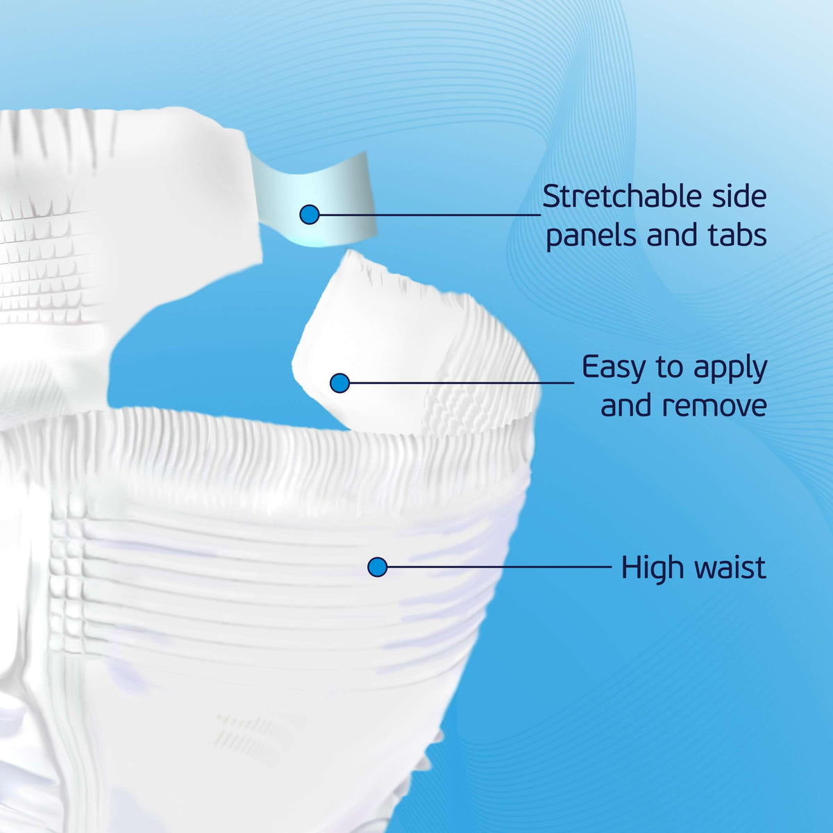 2XL Disposable Adult Diapers with Tabs O1418
