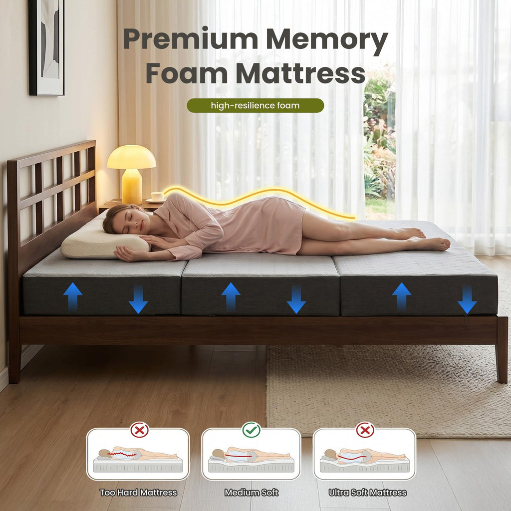 6" Trifold Full Size Memory Foam Mattress S741513