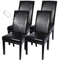 Waterproof PU Leather Dining Chair Covers Set of 4 Black Z904576