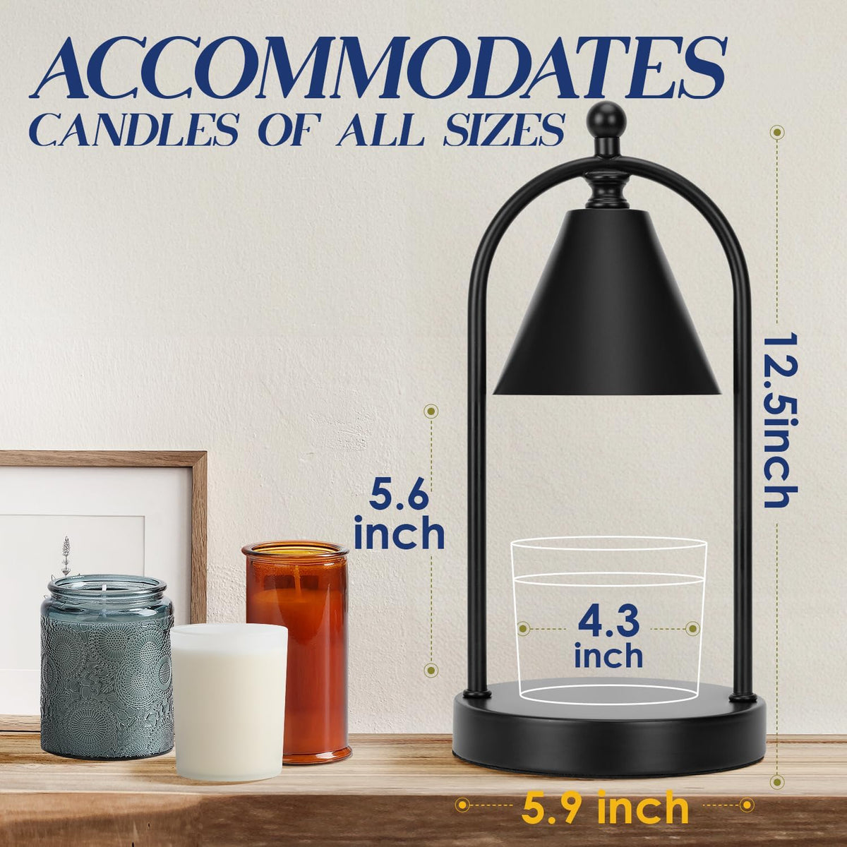 Black Candle Warmer Lamp with Timer S88740