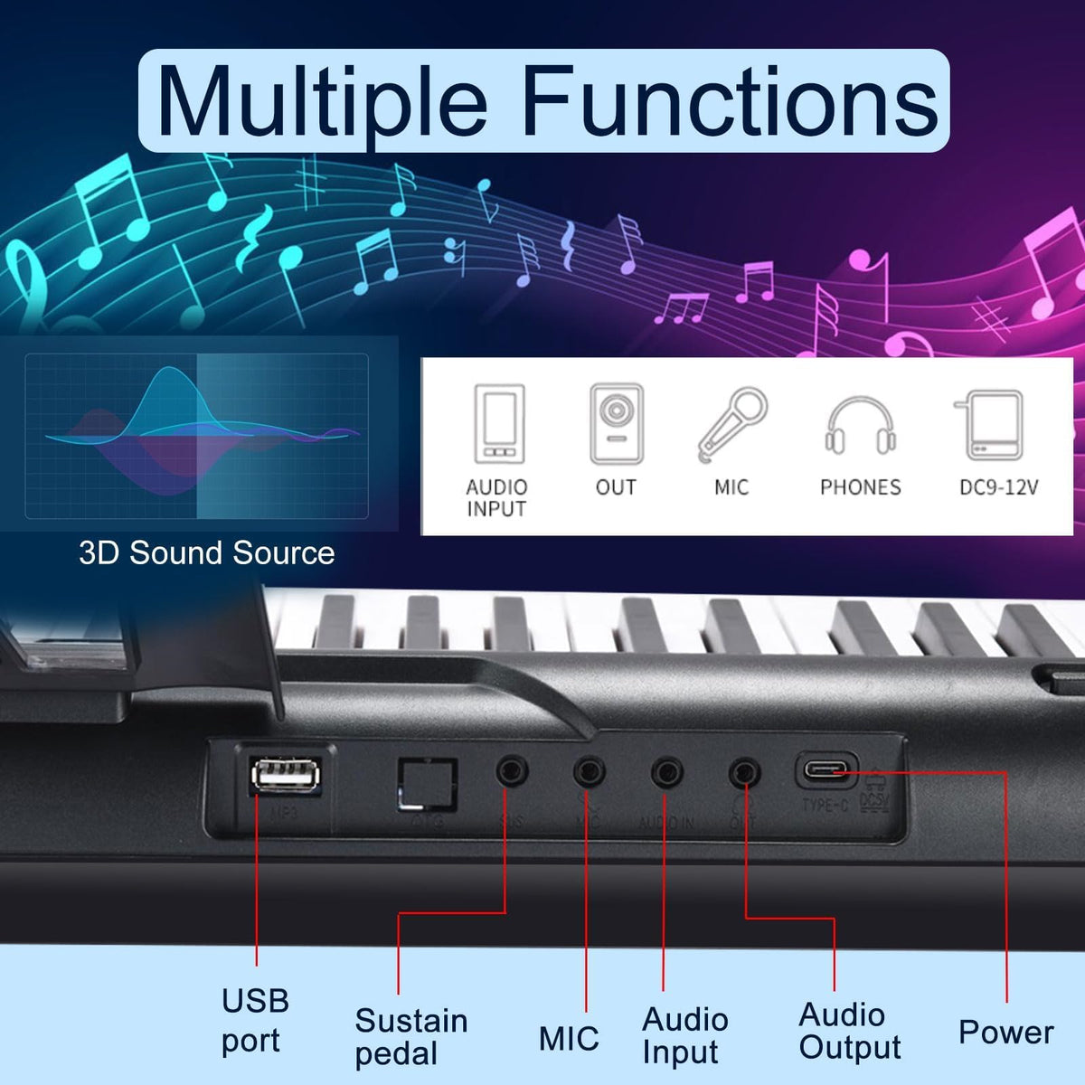88 Keys Electric Digital Piano with Semi Weighted Key W21655