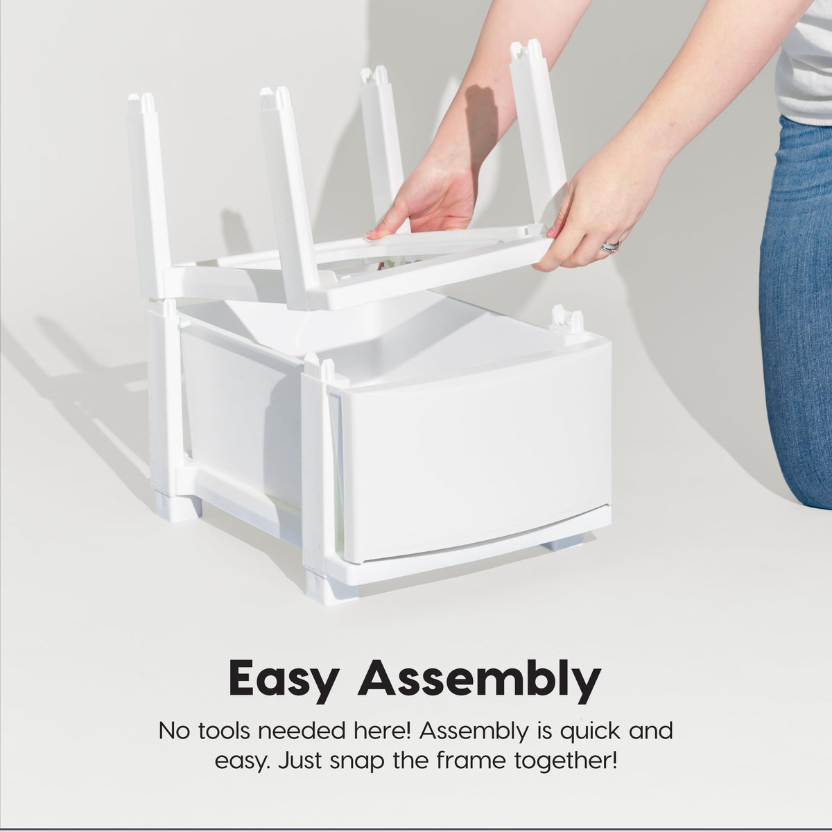 White 4 Drawer Slim Narrow Storage Organizer E923