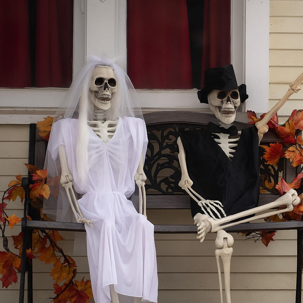 2 Set 5.4 Ft Posable Skeleton Decor S935716